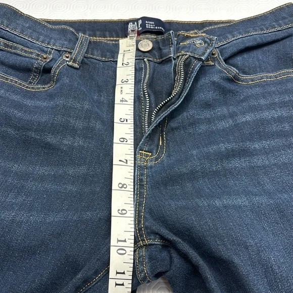 Gap Dark Wash Boot Cut Raw Hem Denim Jeans Size 6/28 Regular - Picture 12 of 13